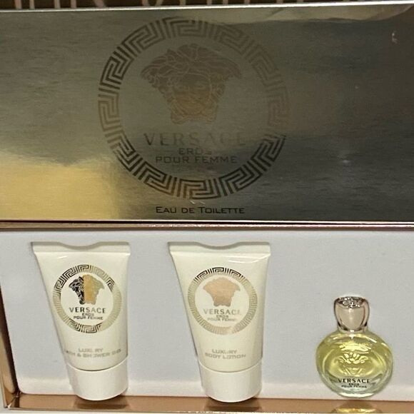 Versace Eros Pour Femme Gift Set – Luxury Eau de Toilette, Lotion & Shower Gel - Picture 1 of 7